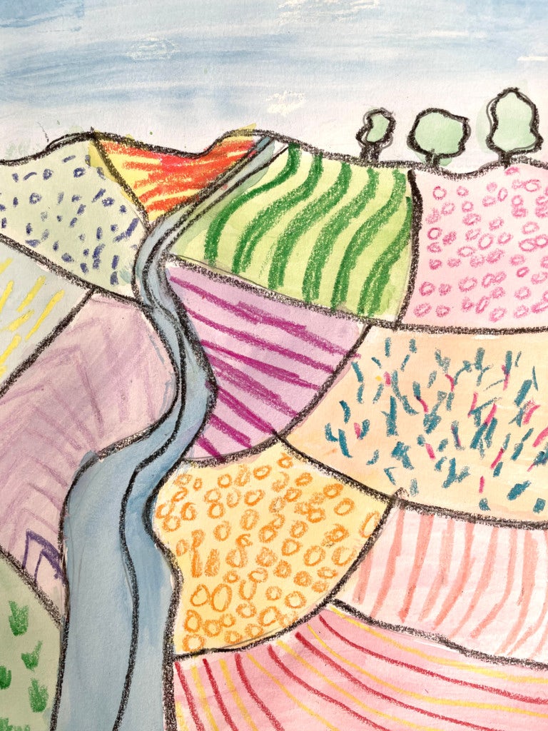 Painting inspired by David Hockney (age 11)